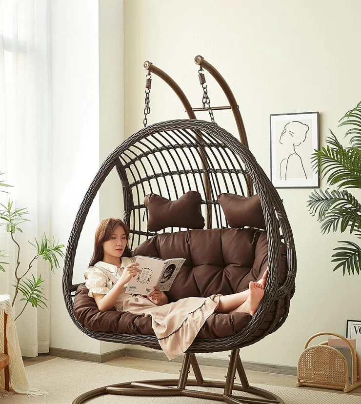 Outdoor Furniture Rocking Chair - Hanging Basket Rattan Chair Swing Indoor