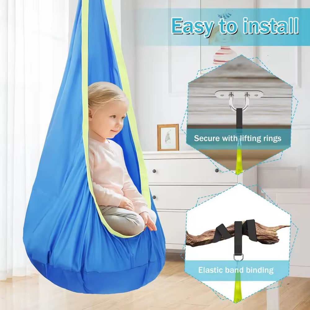 Kids Pod Swing Seat Nylon Hang - Outdoor Furniture Rocking Chair review and price