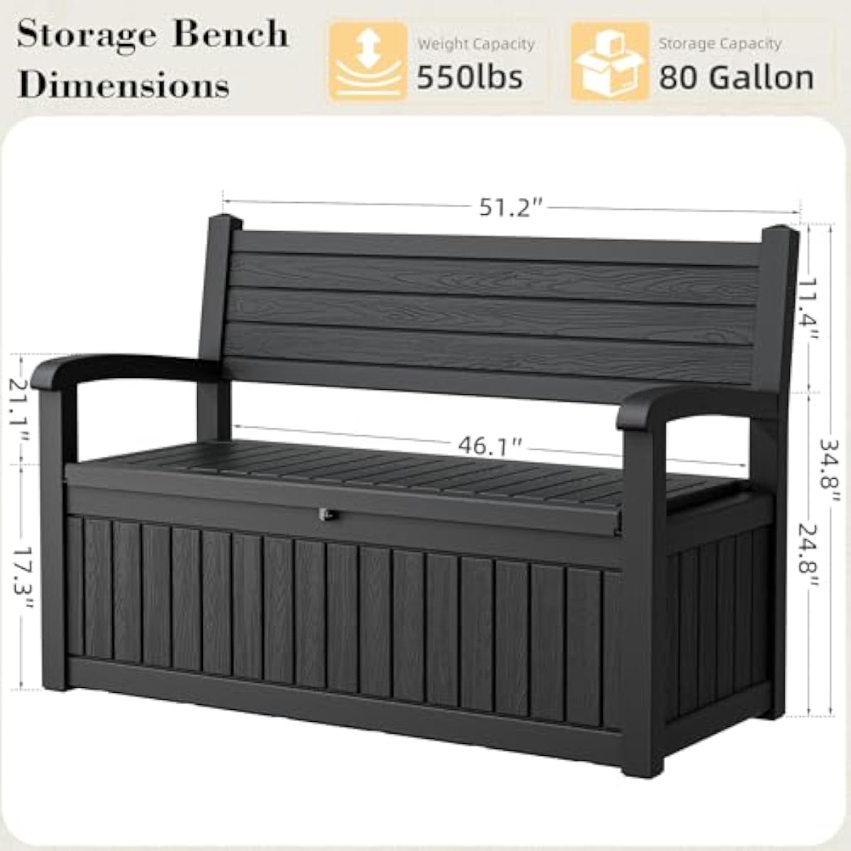 80 Gallon Outdoor Storage Benc - Outdoor Furniture Bench review and price