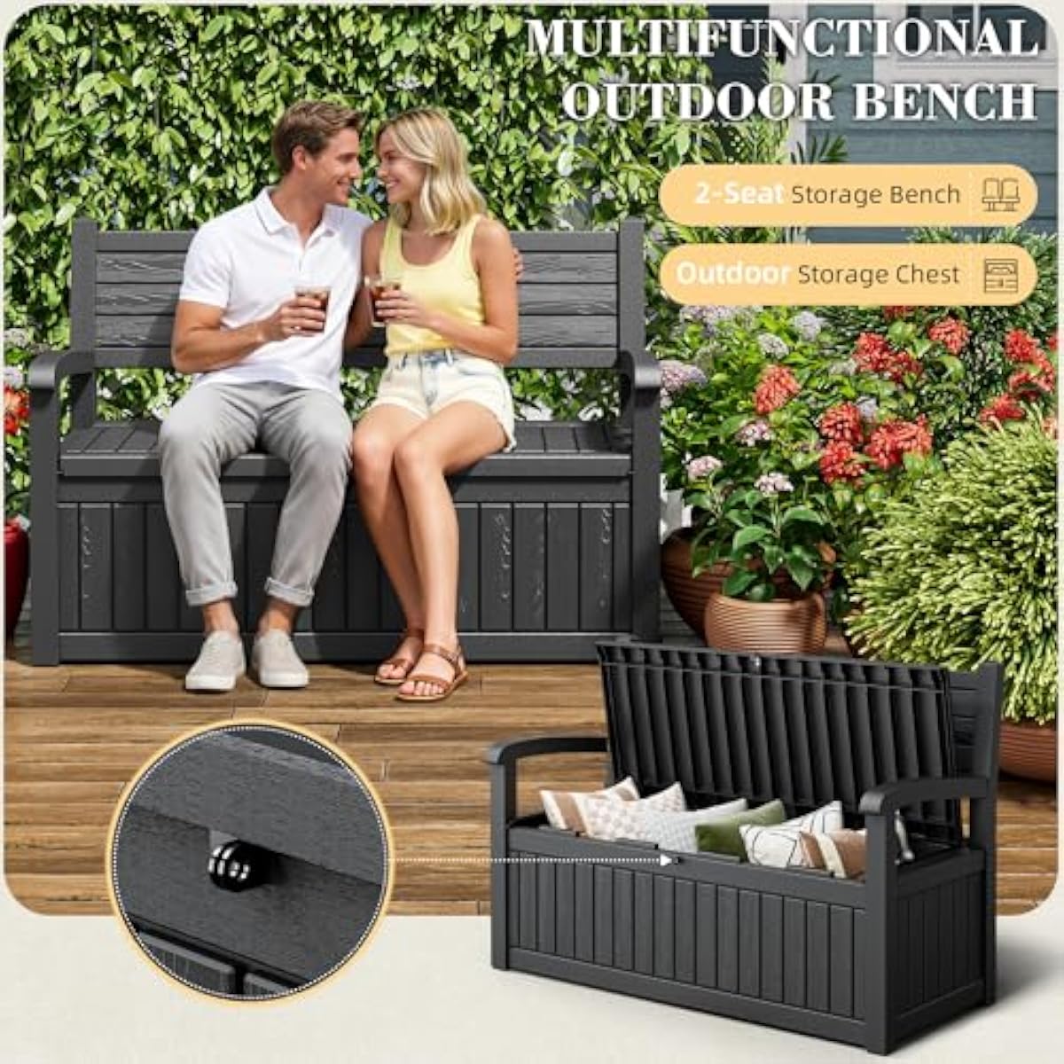 80 Gallon Outdoor Storage Benc - Outdoor Furniture Bench review and price