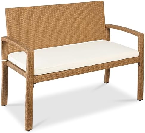 Outdoor Bench 2-Person Wicker  - Outdoor Furniture Bench review and price