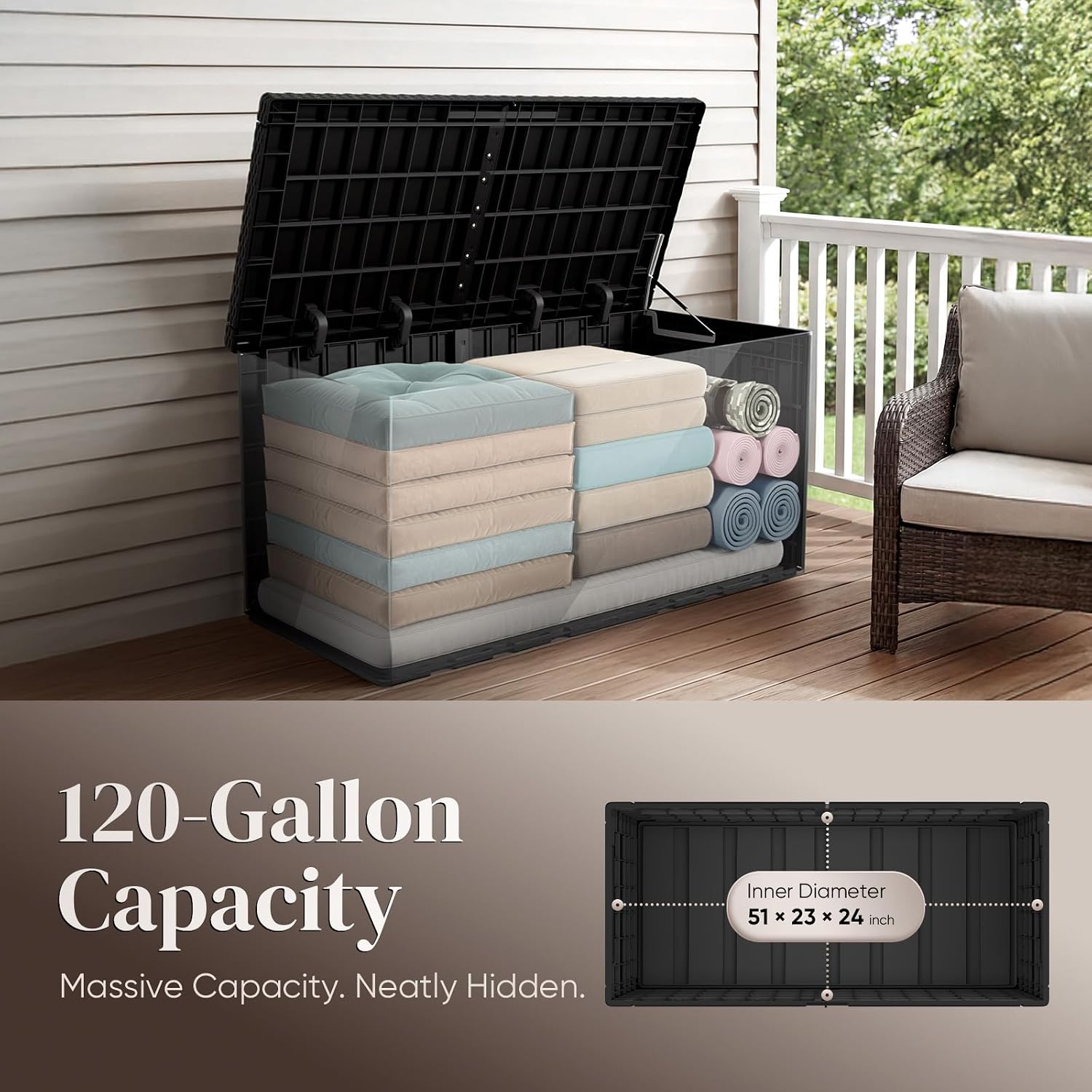 120 Gallon Large Outdoor Stora - Outdoor Furniture Bench review and price
