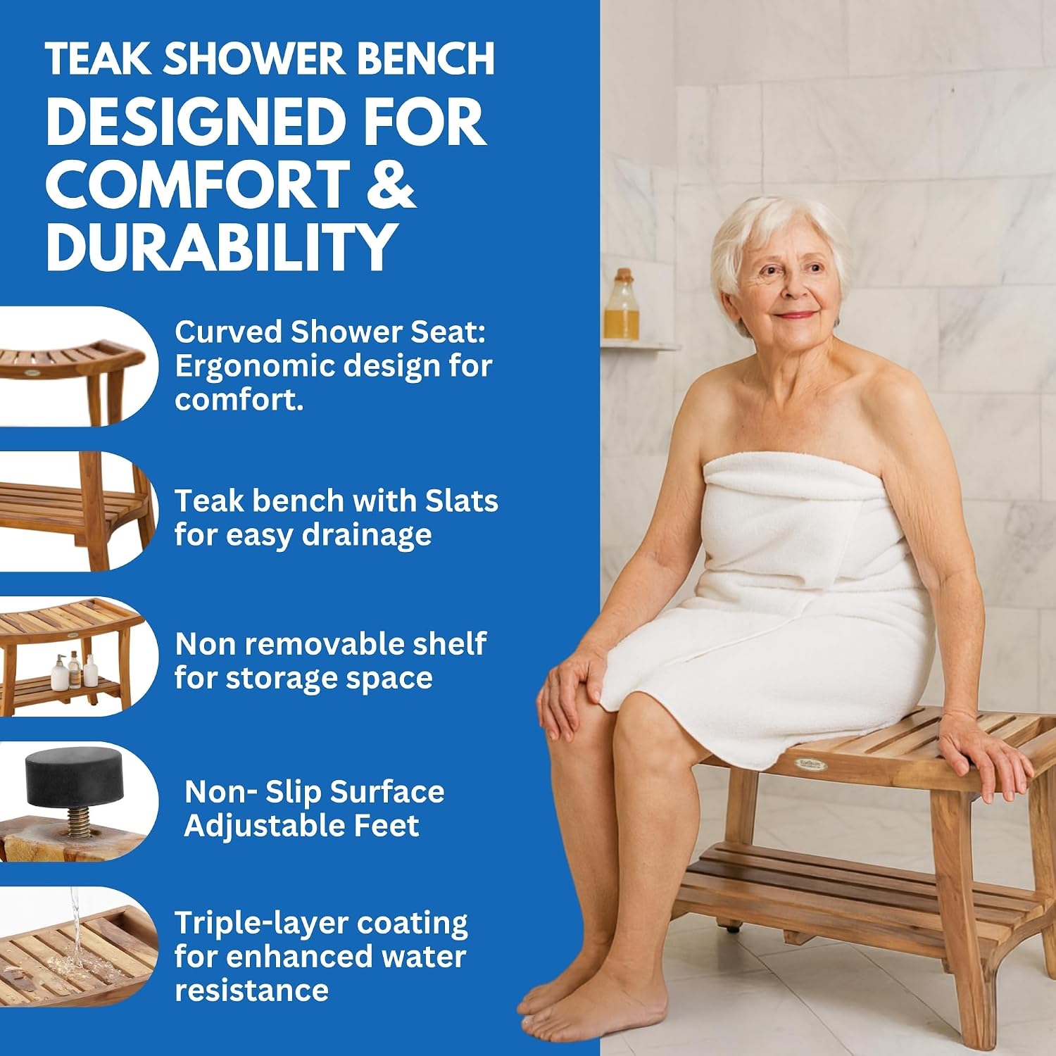 Teak Shower Bench Spa Bath Sho - Outdoor Furniture Bench review and price
