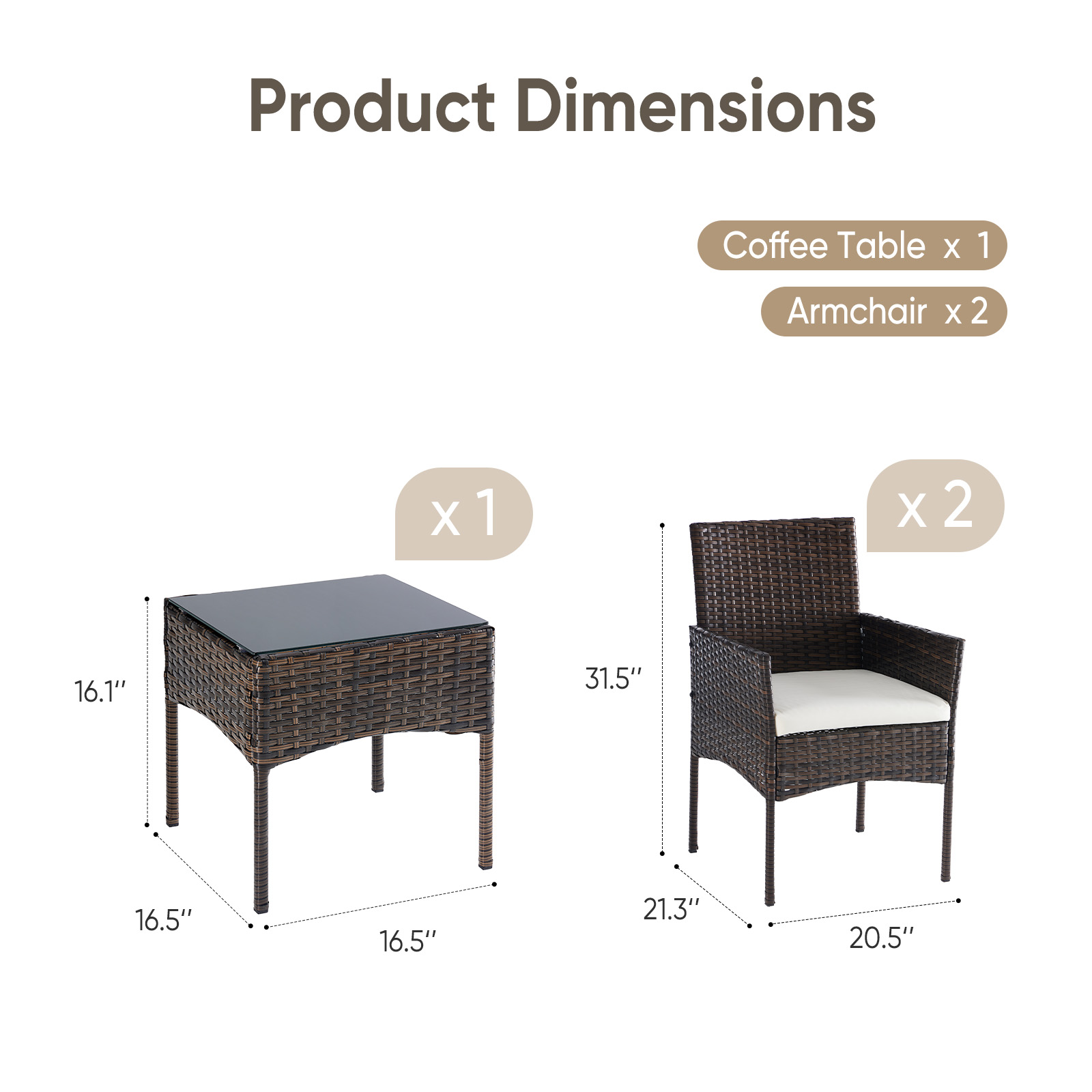JHK Large Size 3 Pieces Outdoo - Outdoor Furniture Deals review and price