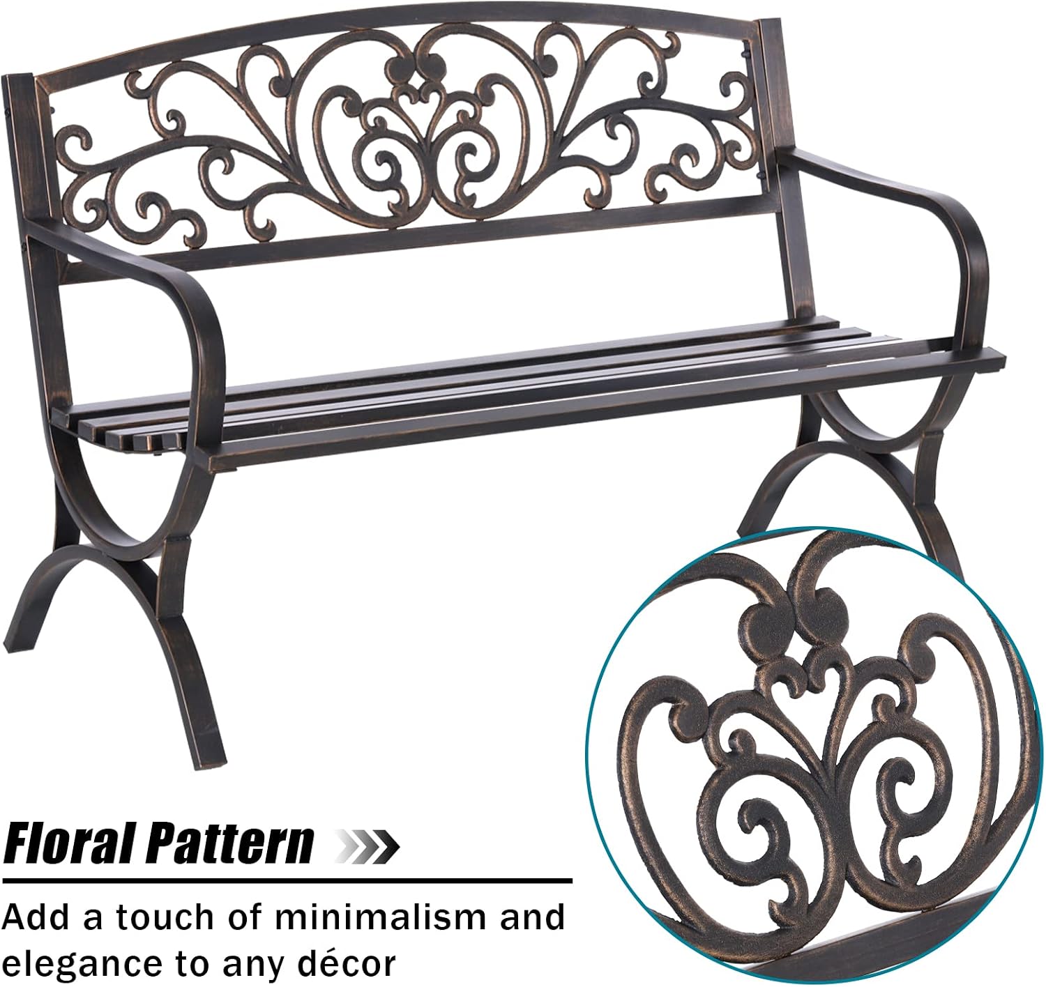 Bronze 50 Inch Outdoor Garden  - Outdoor Furniture Bench review and price