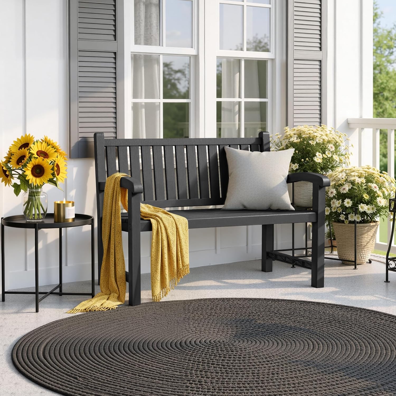 Outdoor Bench 2-Person Resin P - Outdoor Furniture Bench review and price